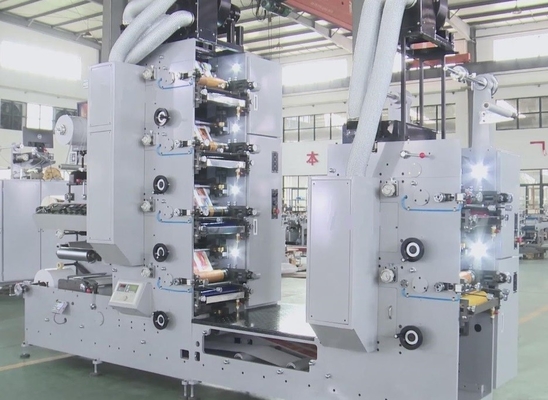 Flexografische UV-etikettendrukmachine Automatisch 60 m / min 6 kleuren