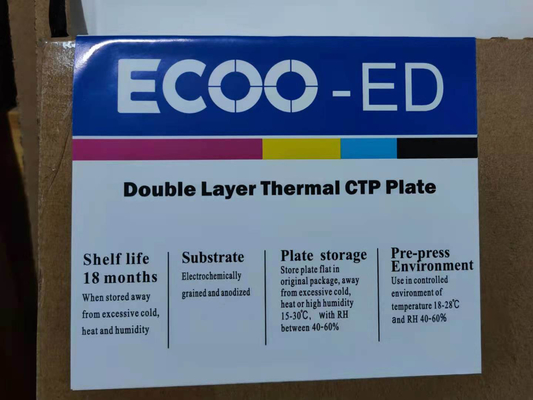 Dubbellaagse thermische CTP-plaatoffsetdruk Aluminium hoge gevoeligheid