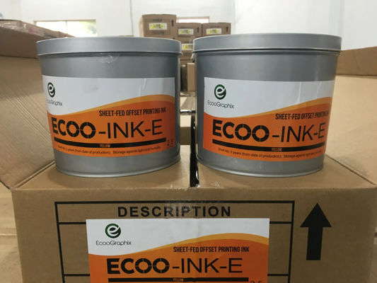 ECOO-INK-F Offsetprinting Ink op basis van rood oplosmiddel met een houdbaarheid van 3 jaar in 1 of 2,5 kg/blik en 6 blikken/doos