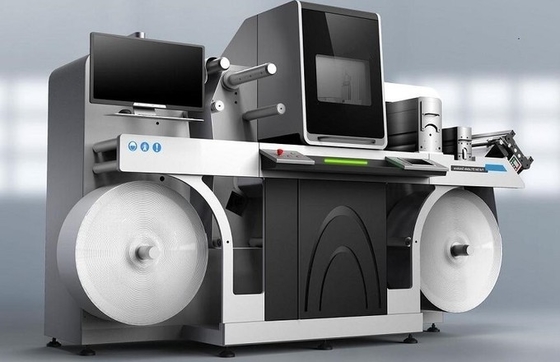 Digitaal labelprinting roll to roll machine 3D embossing en spot lacquering