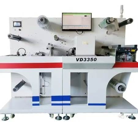 Roll-to-roll digitale etiketten snijmachine met lamineeroptie 27 M/min.